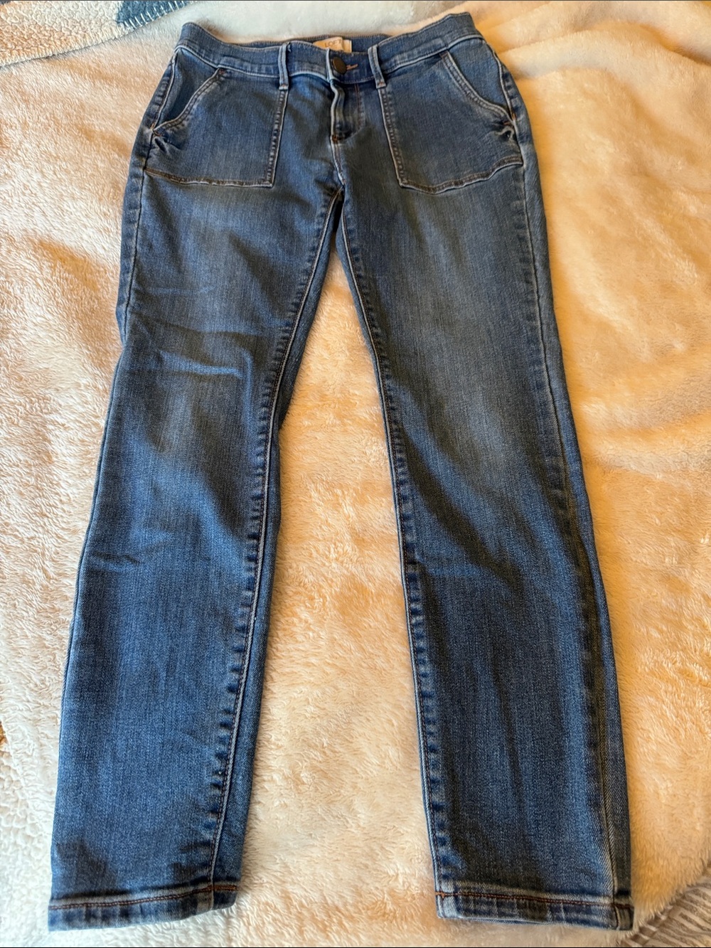 LOFT Petite Denim Jeans in Medium Blue Skinny Modern Fit Size 6